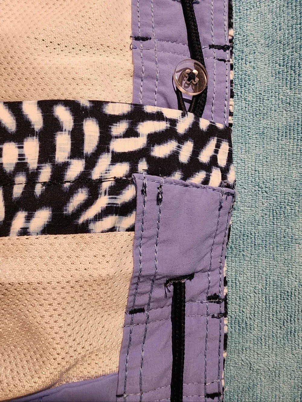 Roundtree & Yorke Navy and White Floral Swim Trunks